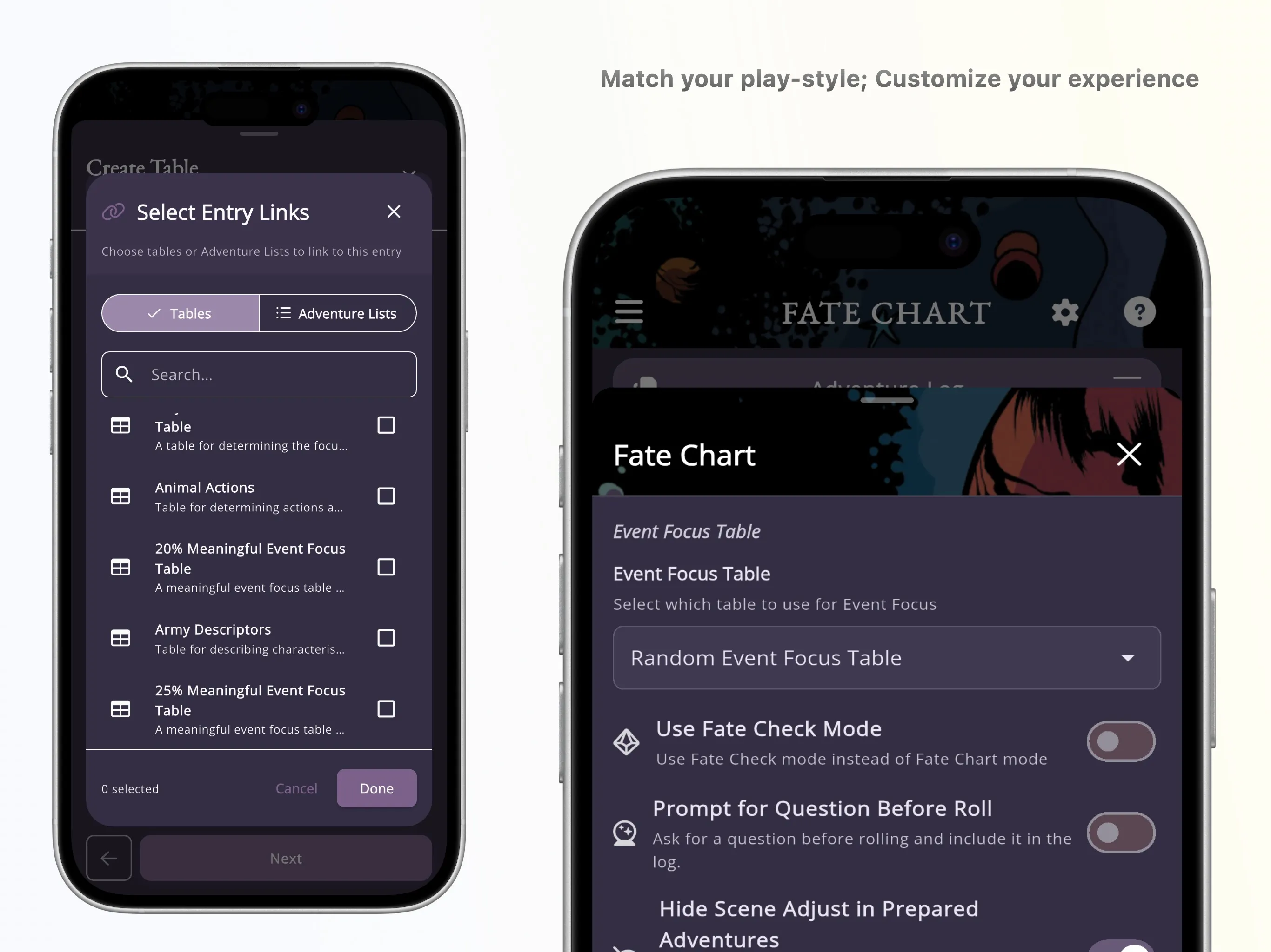 Mythic GME Digital — desktop layout showing panels and the Adventure Log