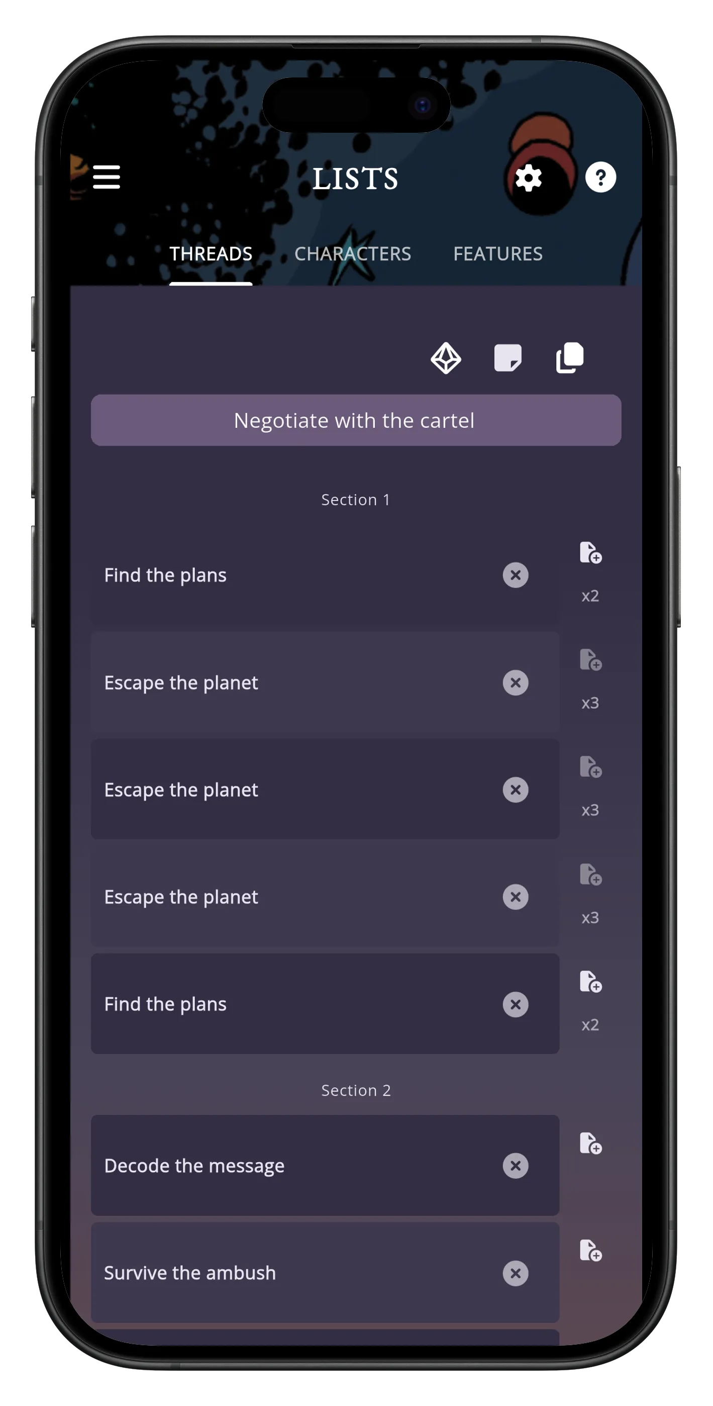 Screenshots do Mythic GME Mobile